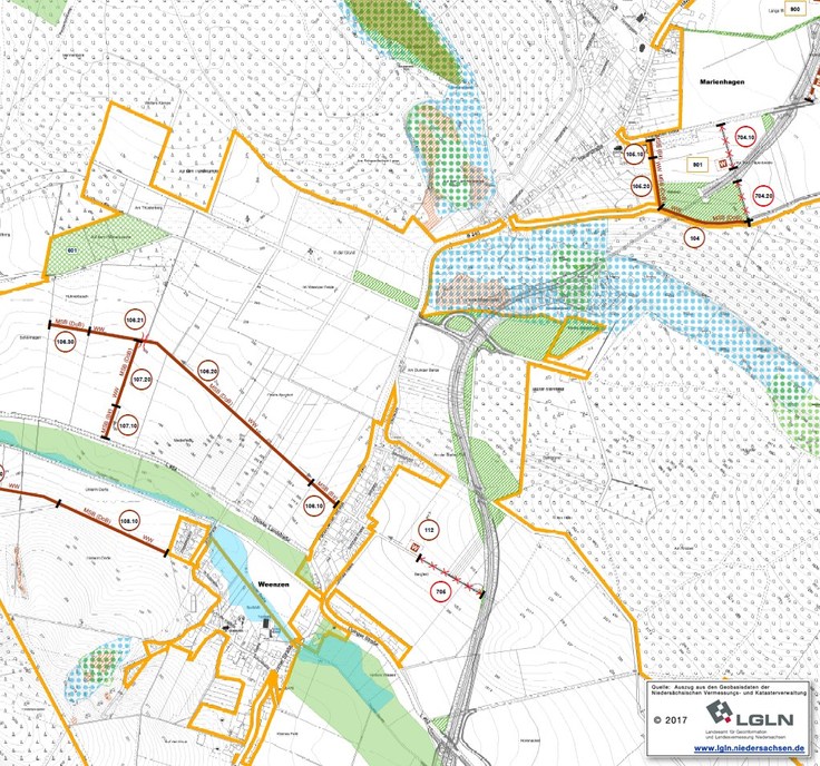 Ausschnitt aus der Karte der Neugestaltungsgrundsätze