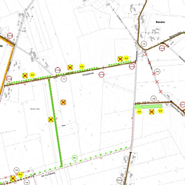 Flurbereinigung, Wege- und Gwässerplan