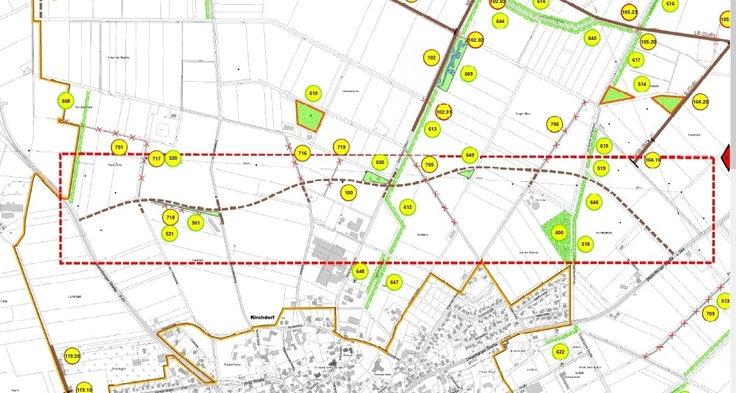 Auszug aus dem Wege-und Gewässerplan