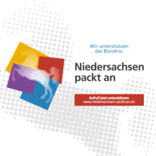 Banner Niedersachsen packt an