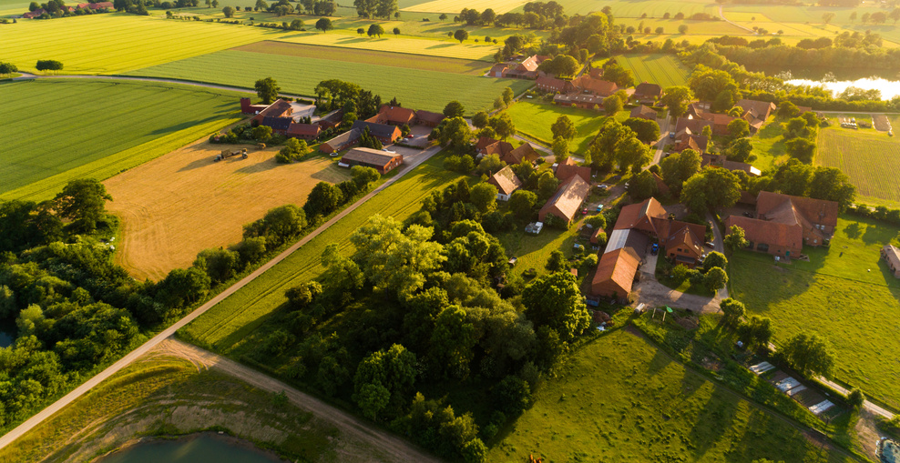 Dorf, Landschaft, Natur, ländlicher Raum